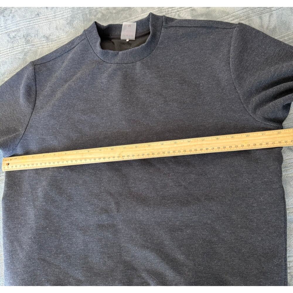 Calia Black Heather Elevate Ottoman Side Ribbed Zip Crew Neck Sweatshirt Medium - Picture 11 of 14